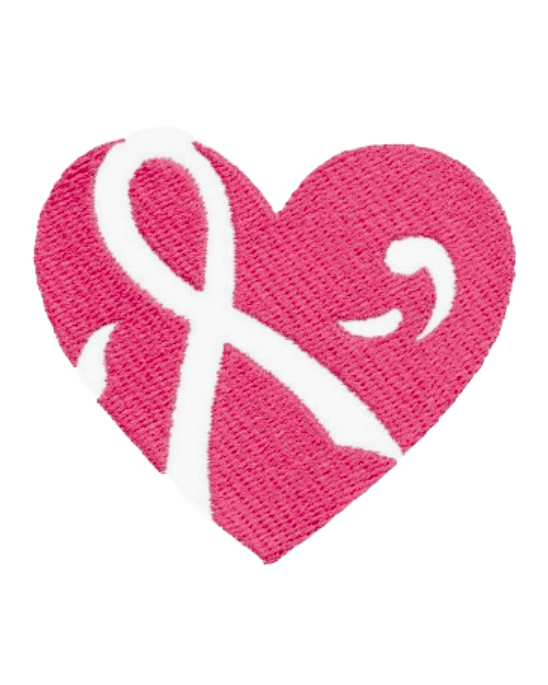 Heart ribbon iron on cancer patches