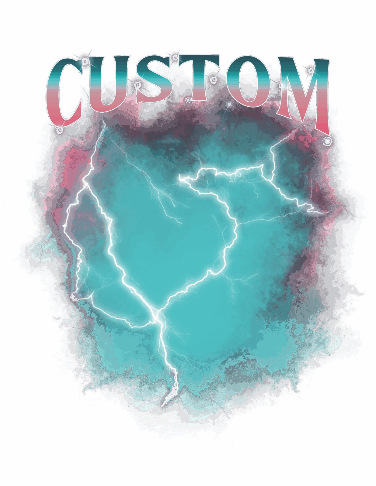 Vibrant lightning bootleg Custom DTF heat transfers - Image 3