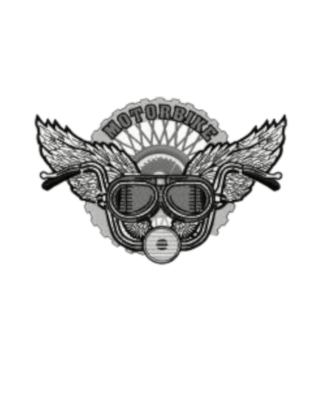 Motorcycle wing iron on patch