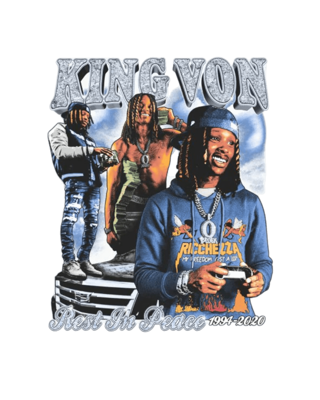 Blue king von heat transfers ready press DTF