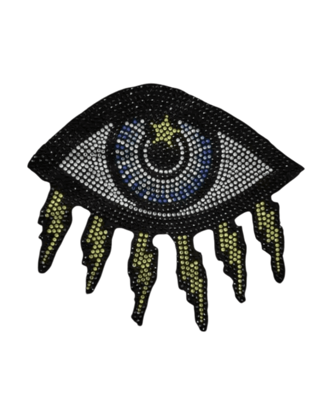 6pcs black eye iron on rhinestone transfers
