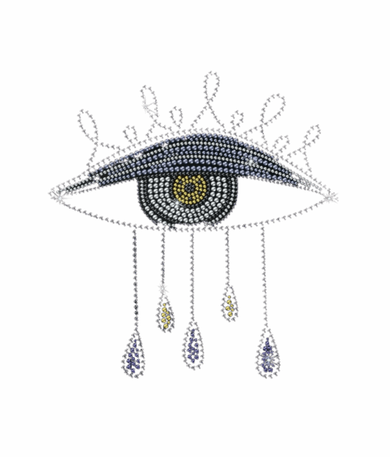 6pcs evil eye iron on rhinestone transfers