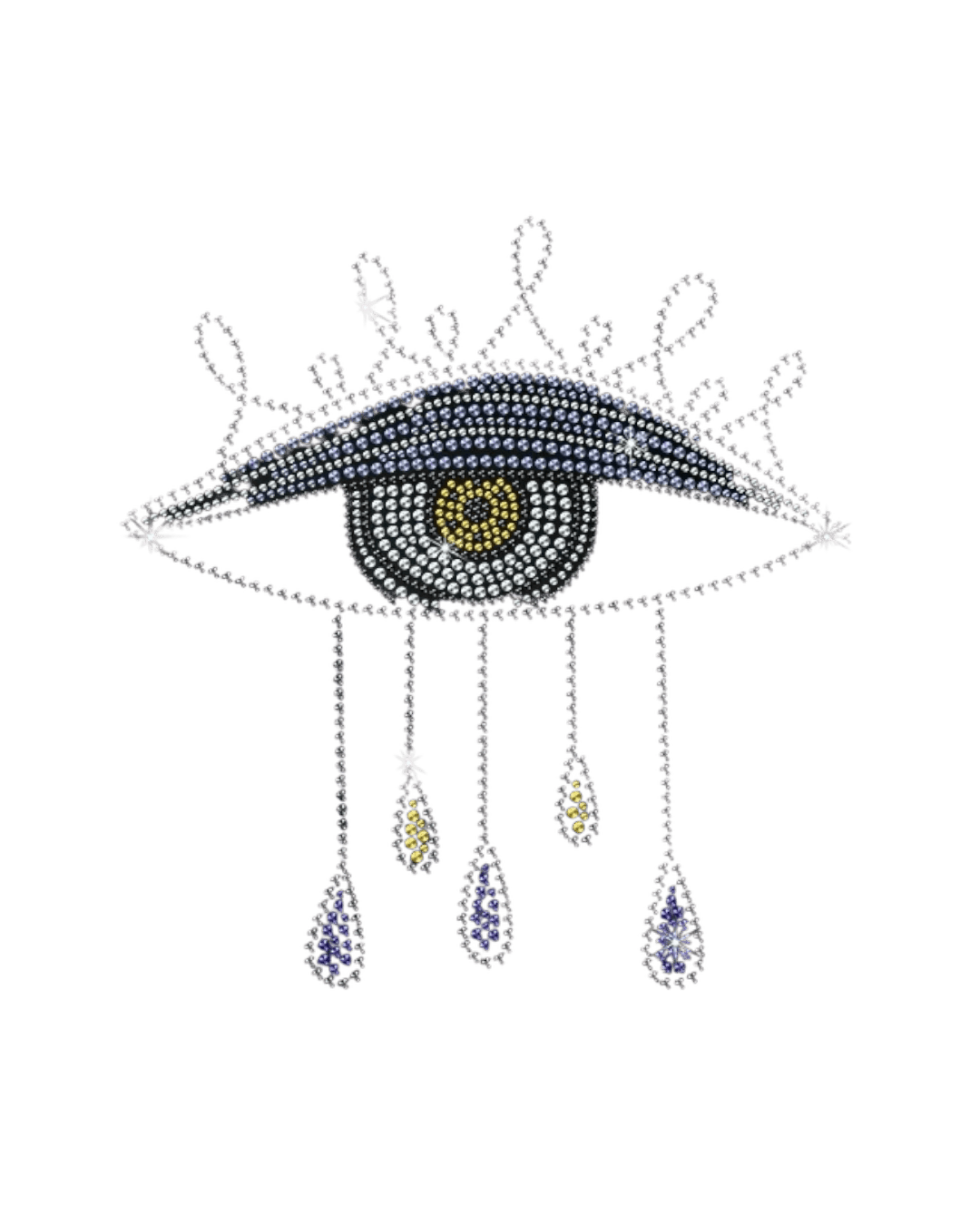 6pcs evil eye iron on rhinestone transfers