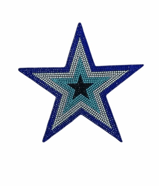 6pcs star eye iron on rhinestone transfers