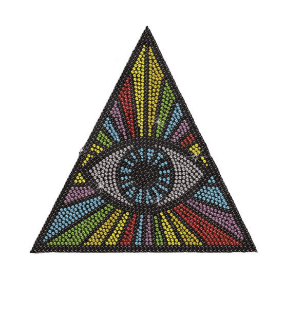 6pcs pyramid eye iron on rhinestone transfers