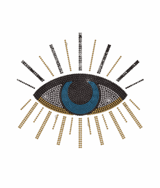 6pcs eye iron on rhinestone transfers