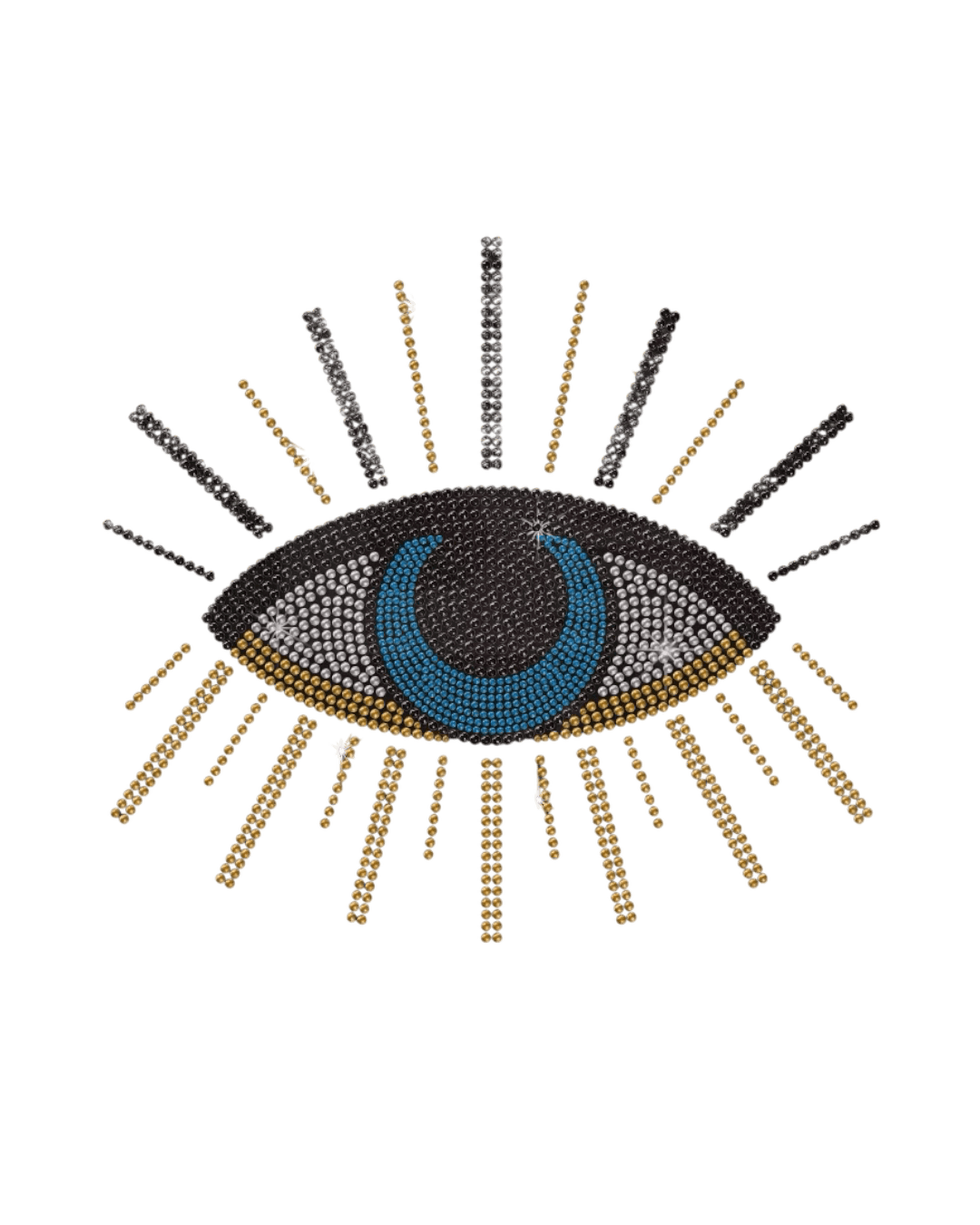 6pcs eye iron on rhinestone transfers