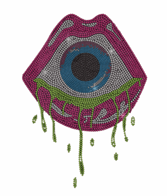 6pcs lips evil eye iron on rhinestone transfers