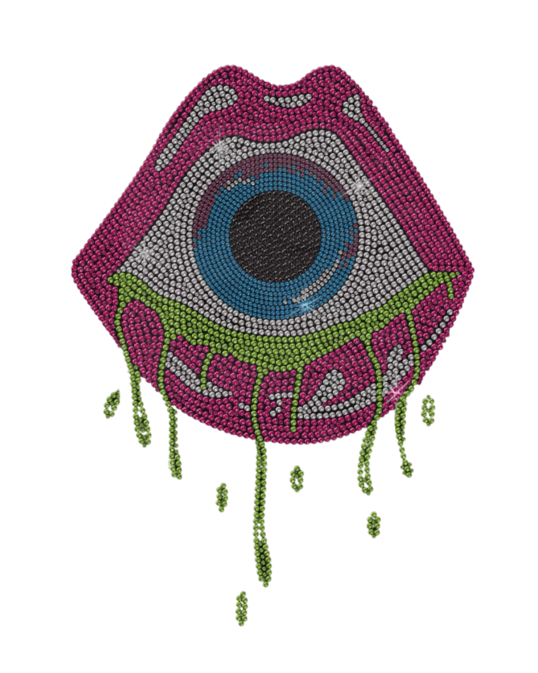 6pcs lips evil eye iron on rhinestone transfers