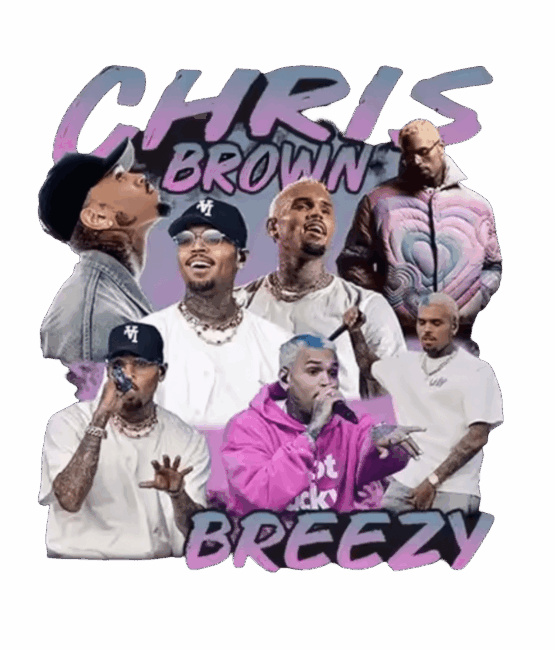 Pink Chris Brown heat transfers