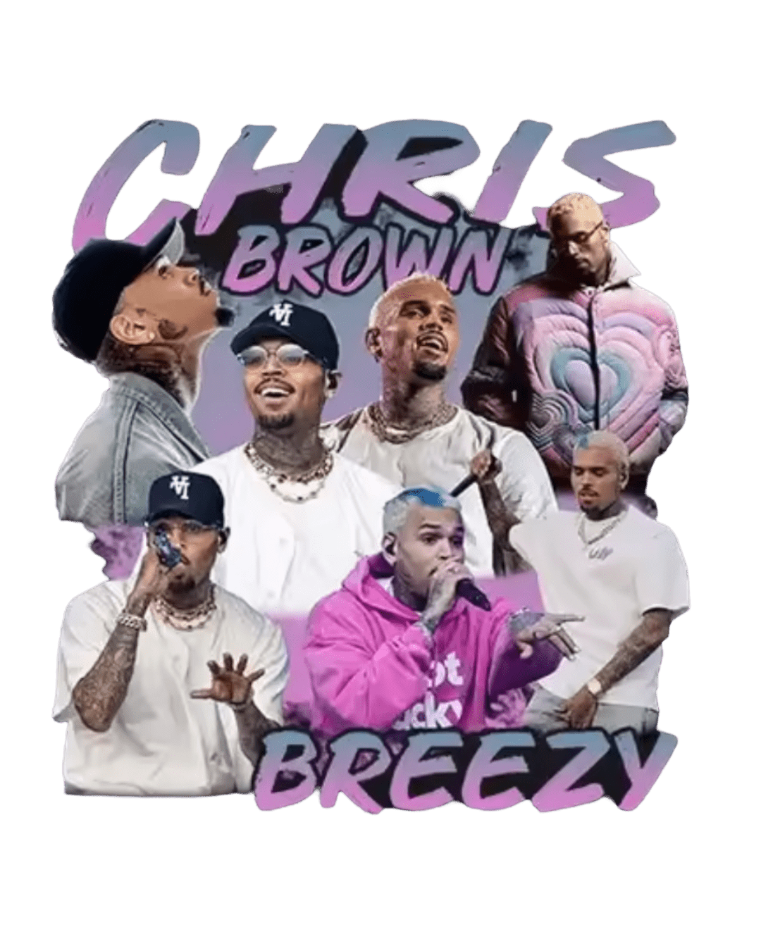 Pink Chris Brown heat transfers