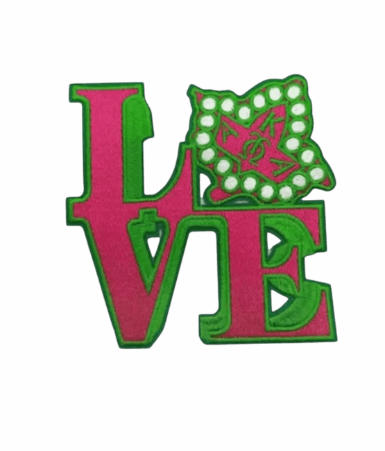 Aka love iron on embroidery patches