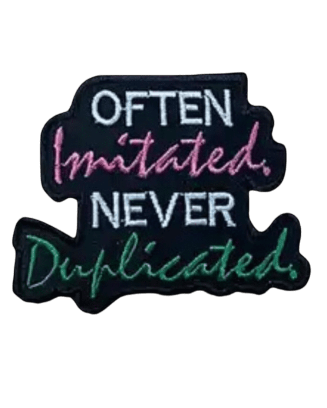 Often imitated Aka iron on embroidery patches