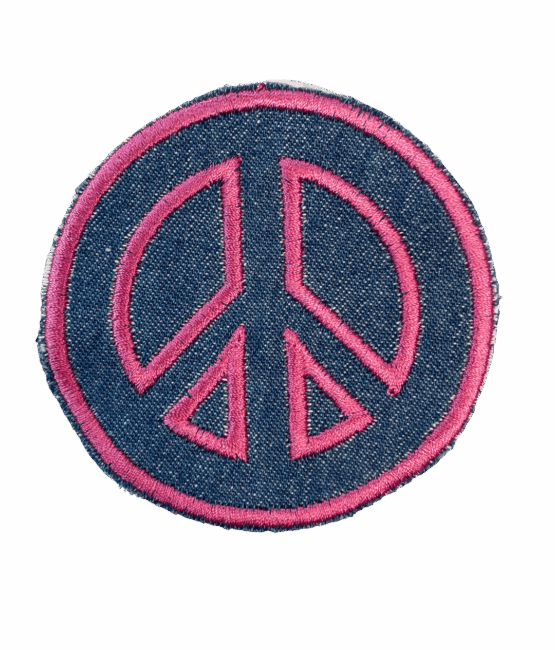 Denim Peace iron on patch