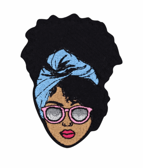 Afro scarf iron on melanin patches