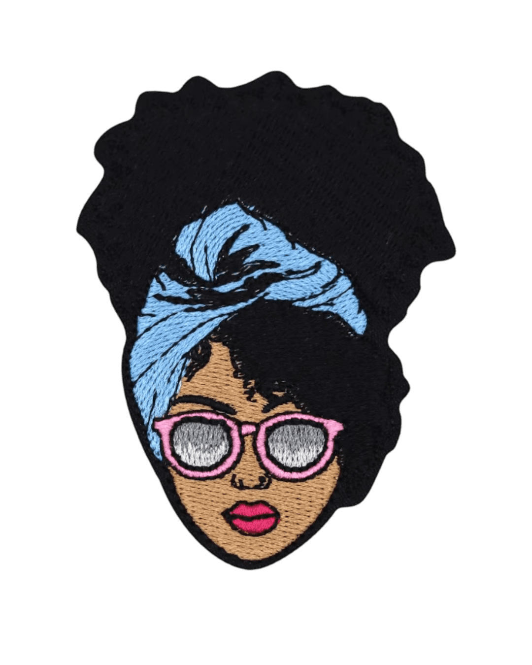 Afro scarf iron on melanin patches