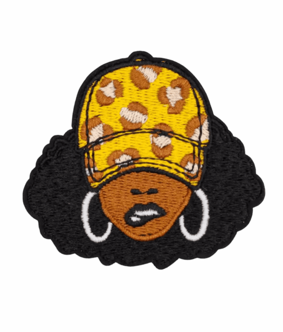 Afro hat iron on melanin patches