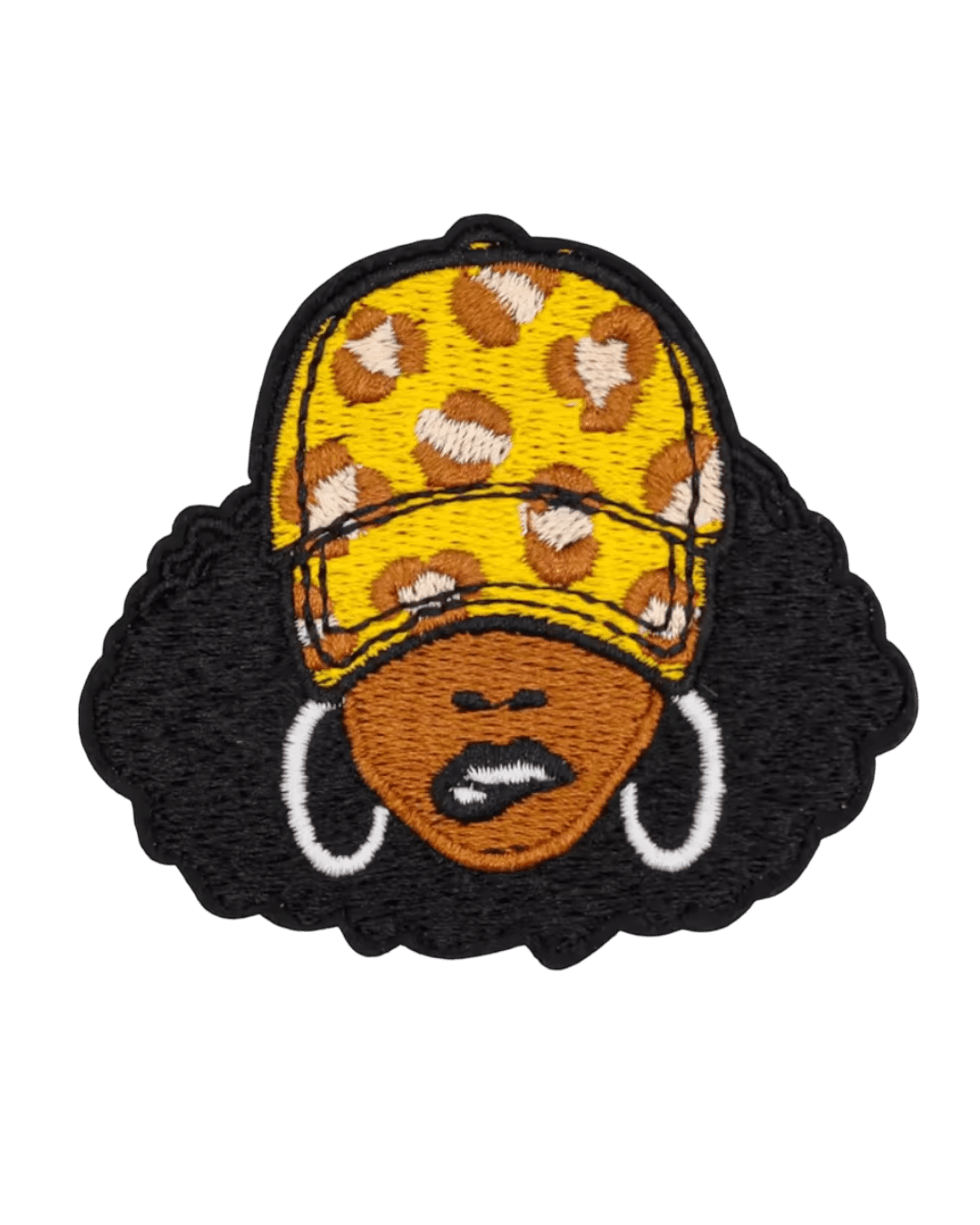 Afro hat iron on melanin patches