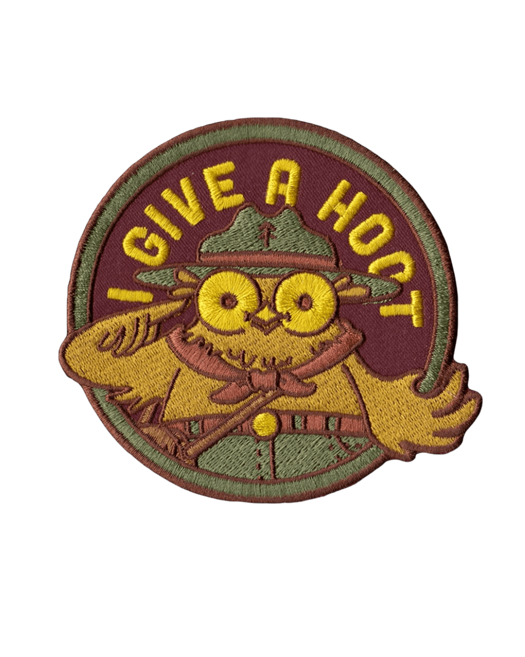 Woodsy owl iron on embroidery patches