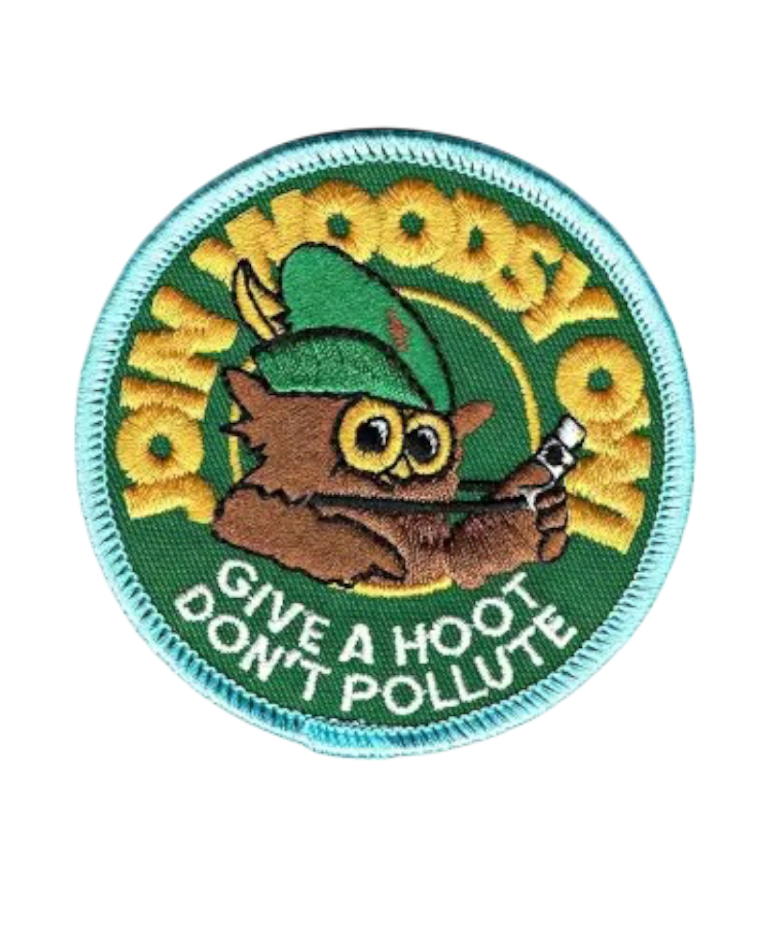 Woodsy give a hoot iron on embroidery patches