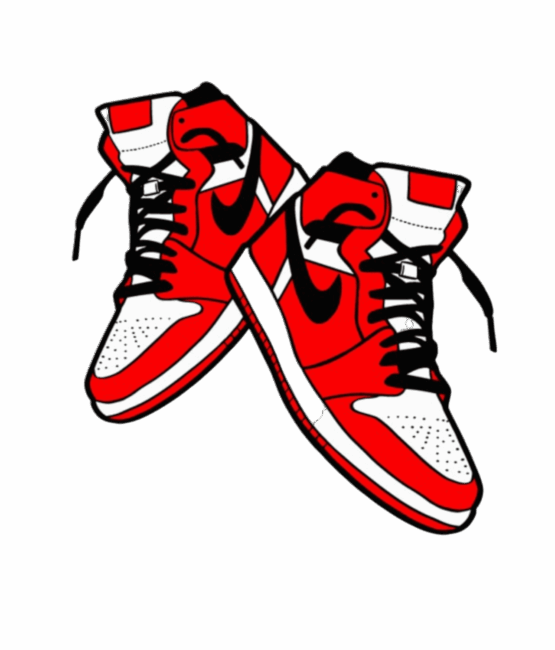 Red sneaker classic heat transfers