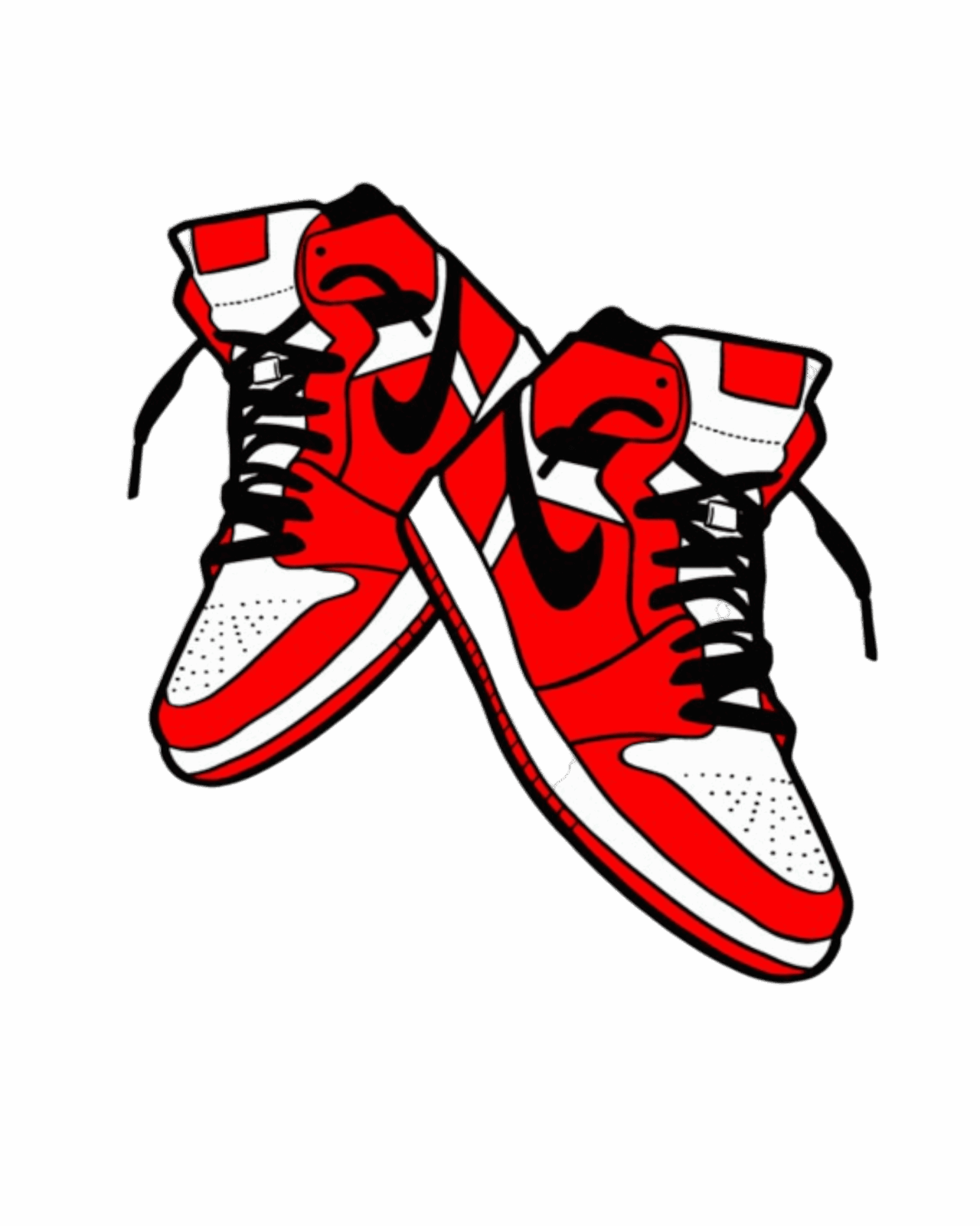 Red sneaker classic heat transfers