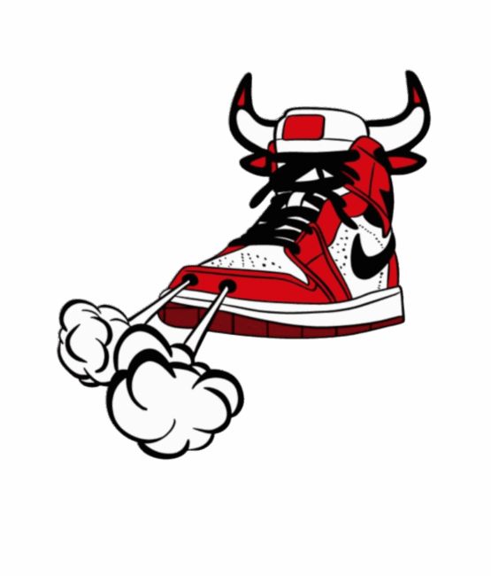 Red sneaker heat transfers
