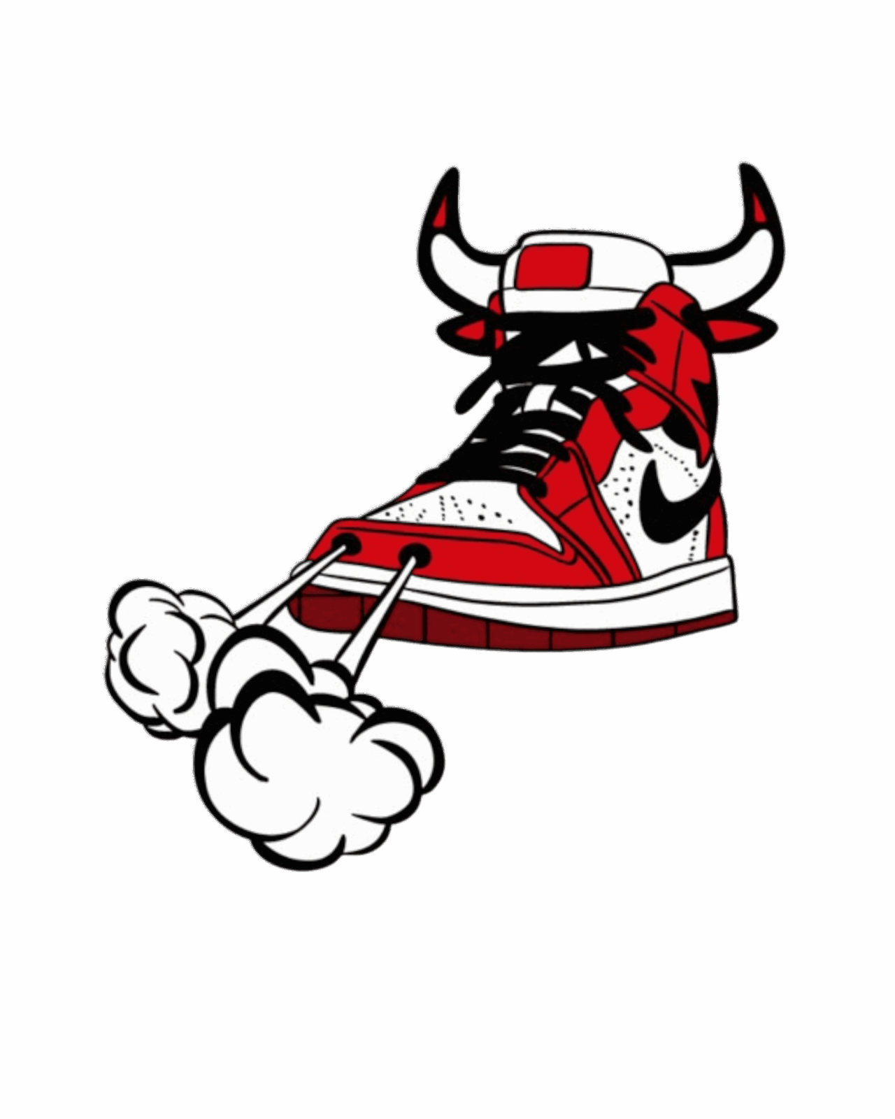 Red sneaker heat transfers