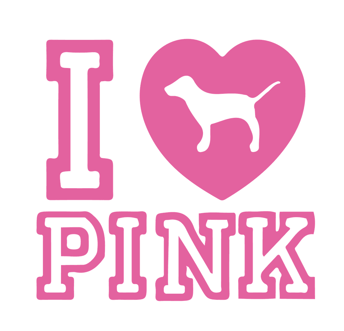 Love pink heart iron on heat transfer