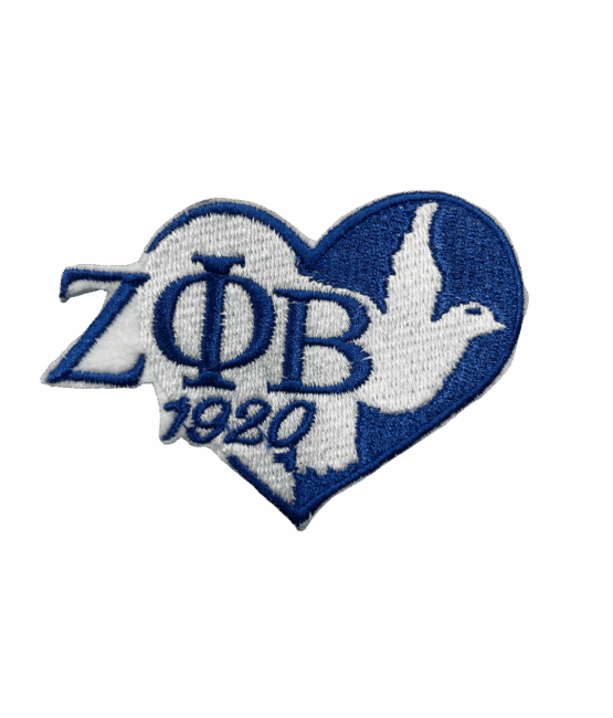 Zeta phi beta heart iron on patches