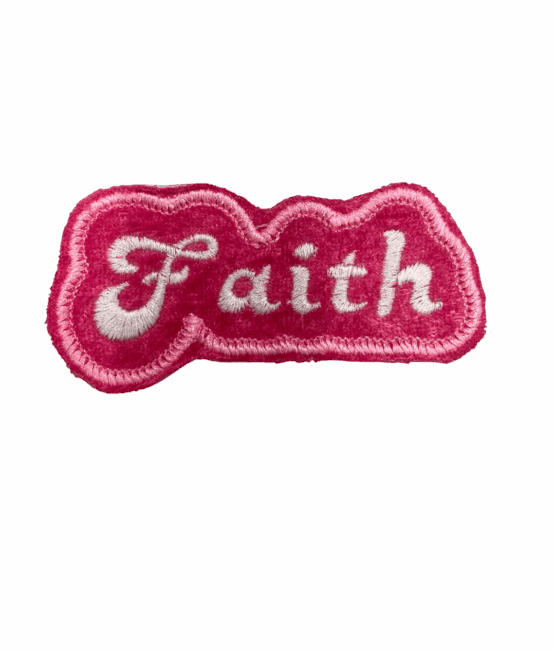 Faith breast cancer awareness pink iron on velvet patch
