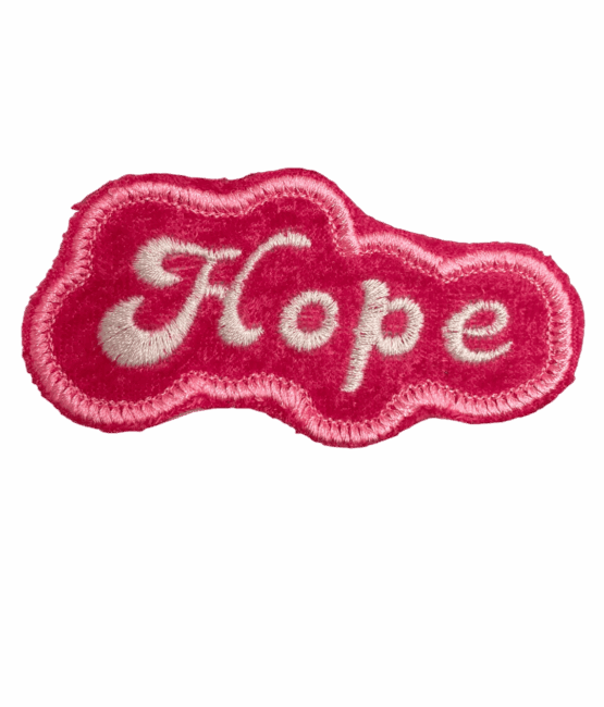 Hope breast cancer awareness pink iron on velvet patch