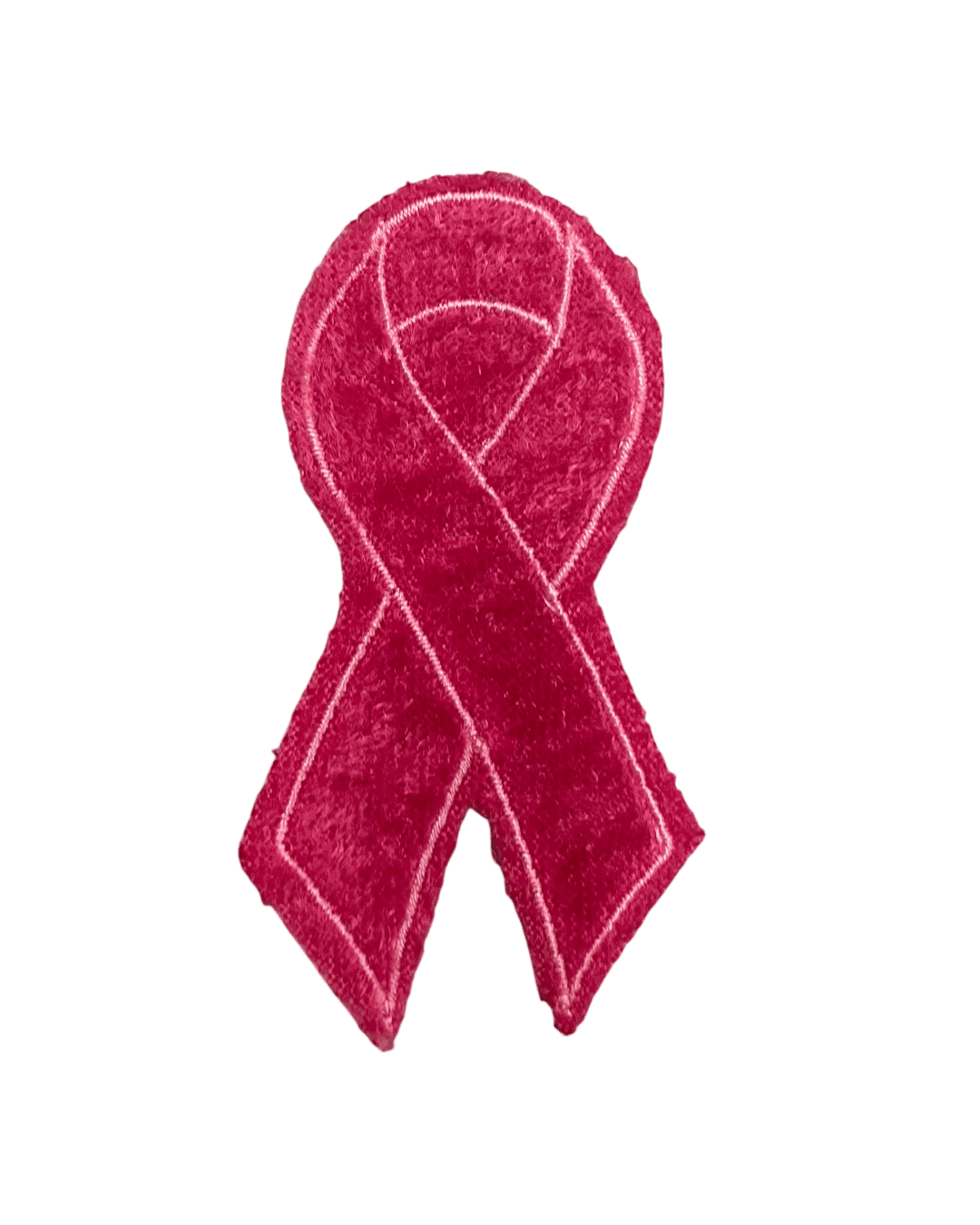 Ribbon breast cancer awareness pink iron on velvet patch