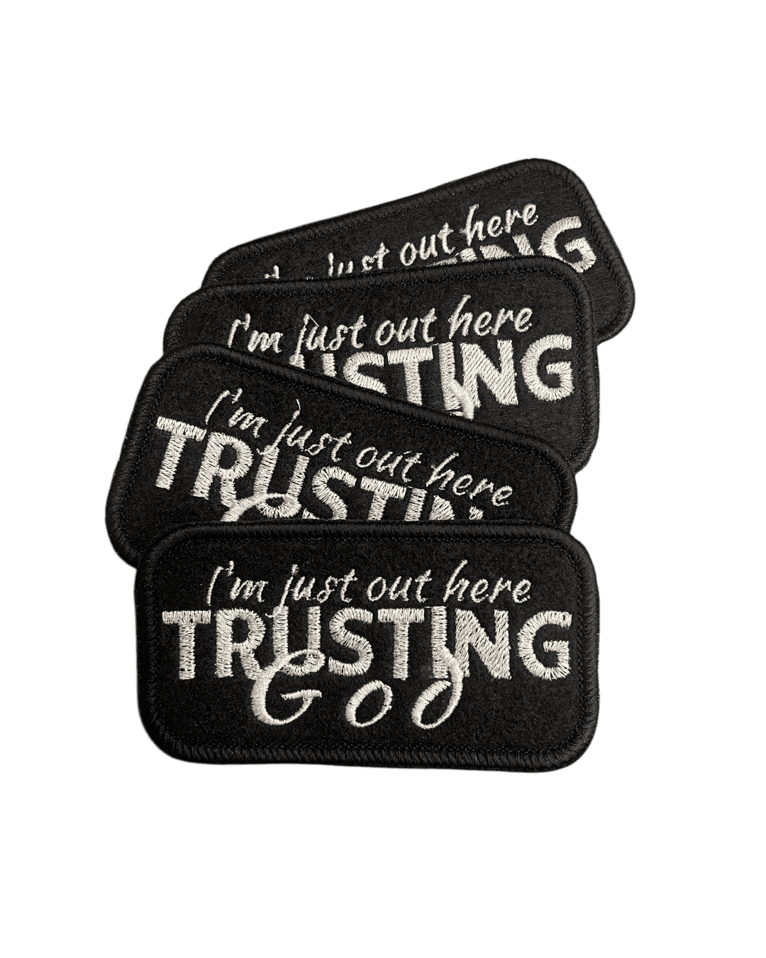 I’m just out here trusting God iron on patches embroidery decal - Image 2