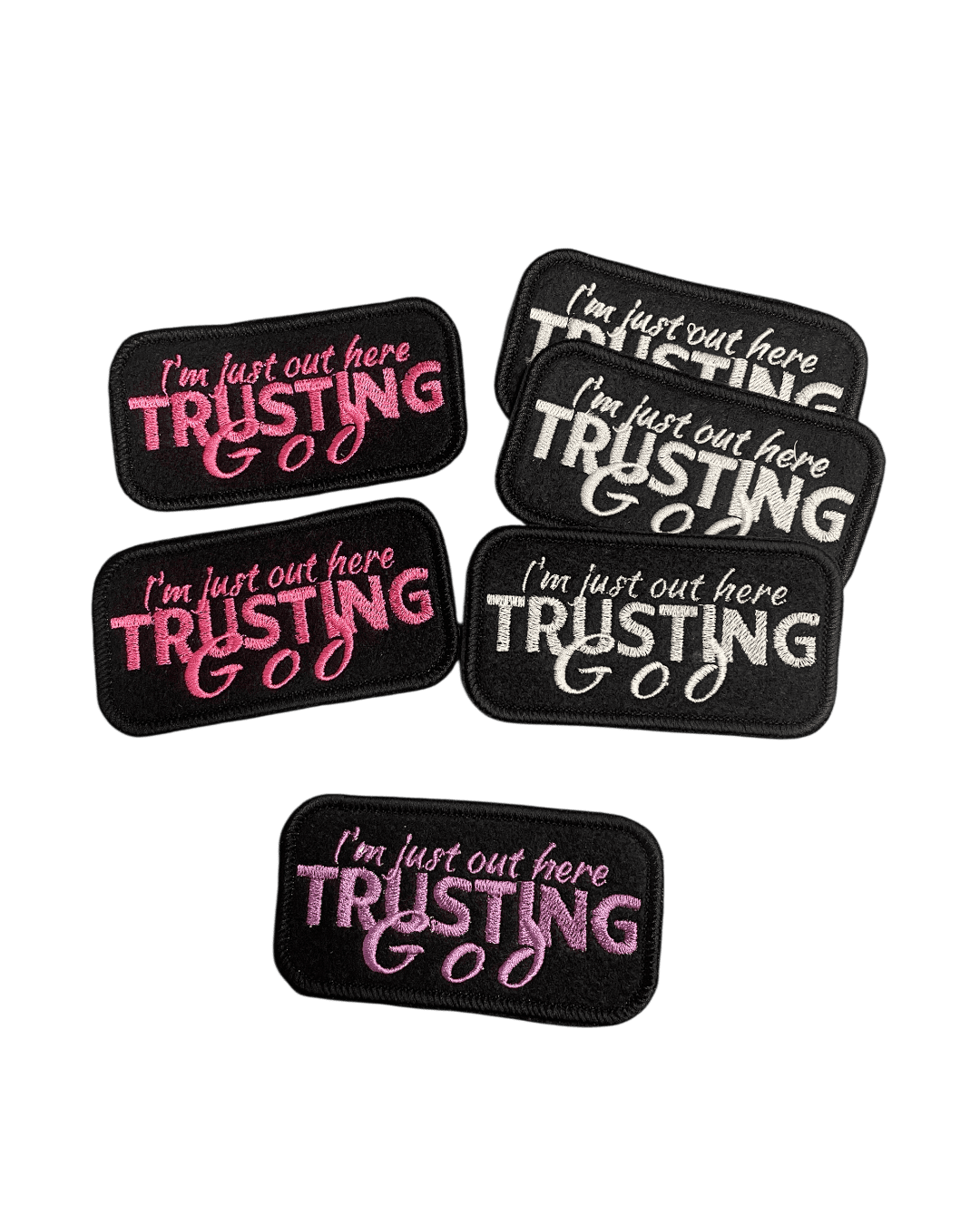 I’m just out here trusting God iron on patches embroidery decal