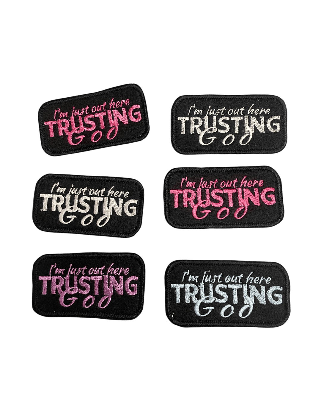 I’m just out here trusting God iron on patches embroidery decal - Image 3