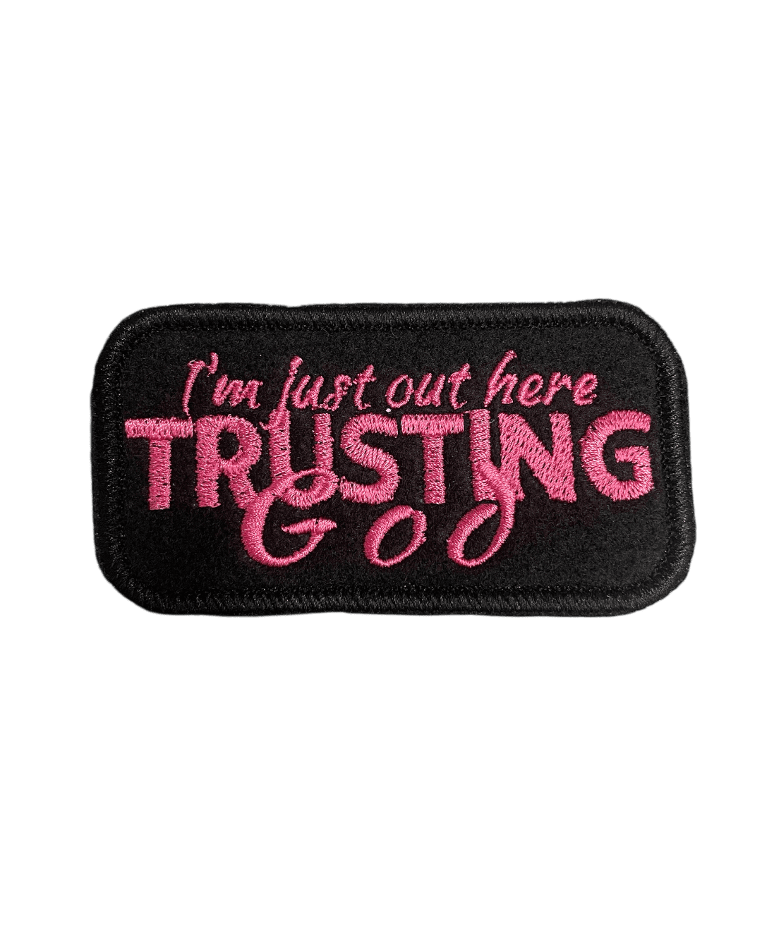 I’m just out here trusting God iron on patches embroidery decal - Image 4