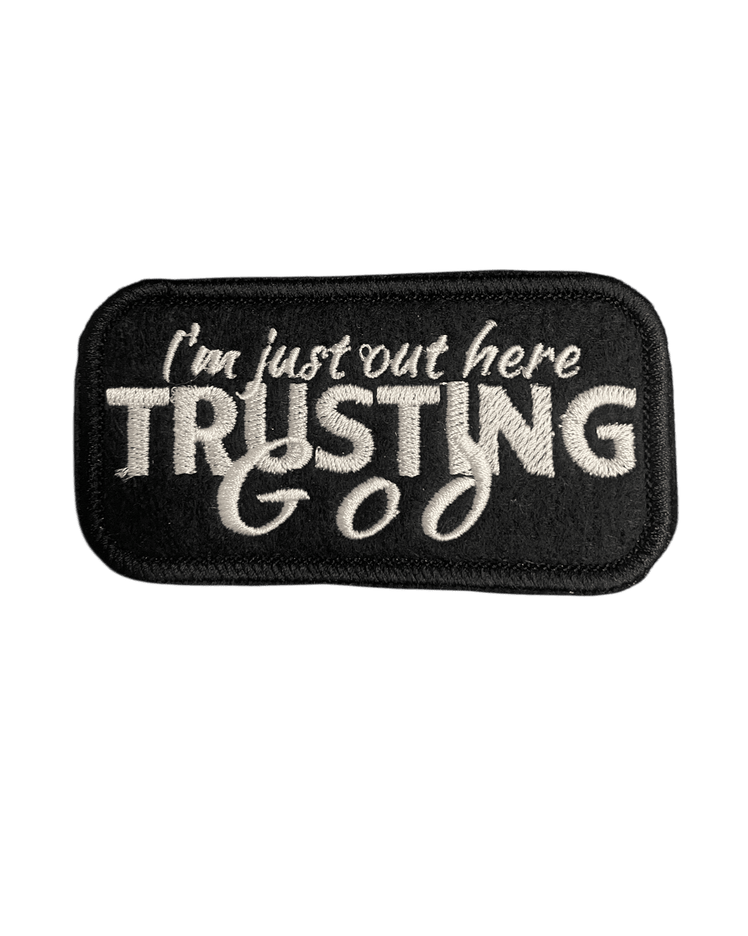 I’m just out here trusting God iron on patches embroidery decal - Image 6