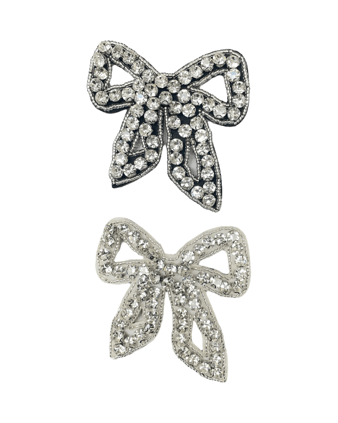 Rhinestone bow beaded patches