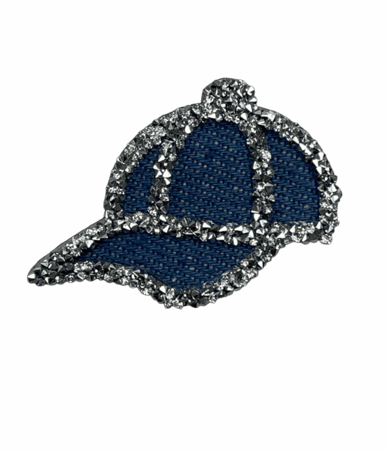 Small hat flower iron on rhinestone patches for t-shirt sweater jackets