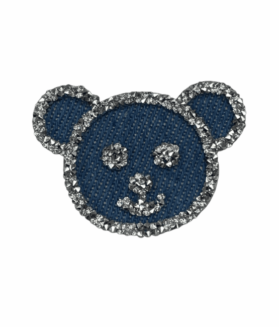Small bear flower iron on rhinestone patches for t-shirt sweater jackets