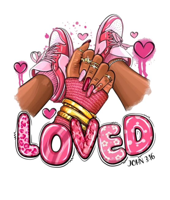 Loved sneakers iron on valentine transfers
