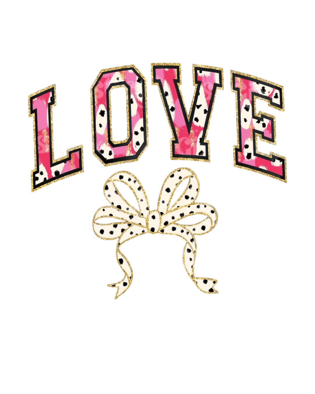 Love bow iron on valentine transfers
