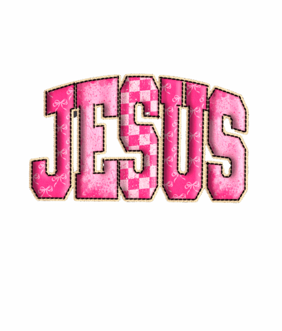 Pink Jesus worship christian heat transfers