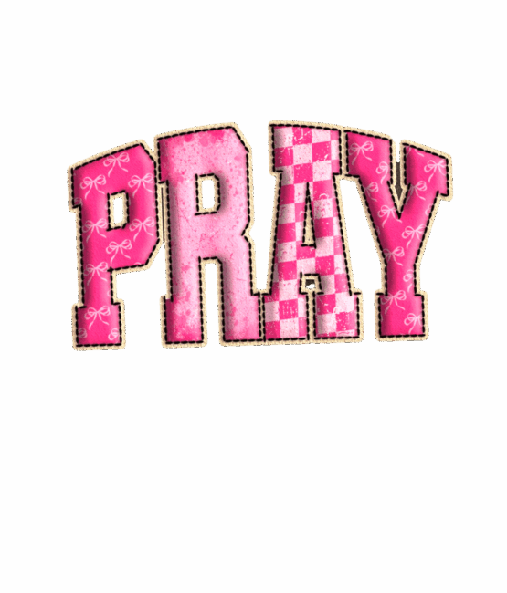 Pink pray worship christian heat transfers