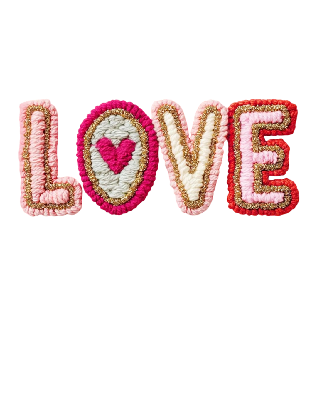 Faux quilt love valentine transfers