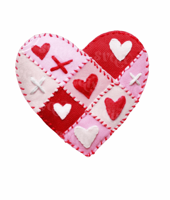 Heart iron on valentine transfers