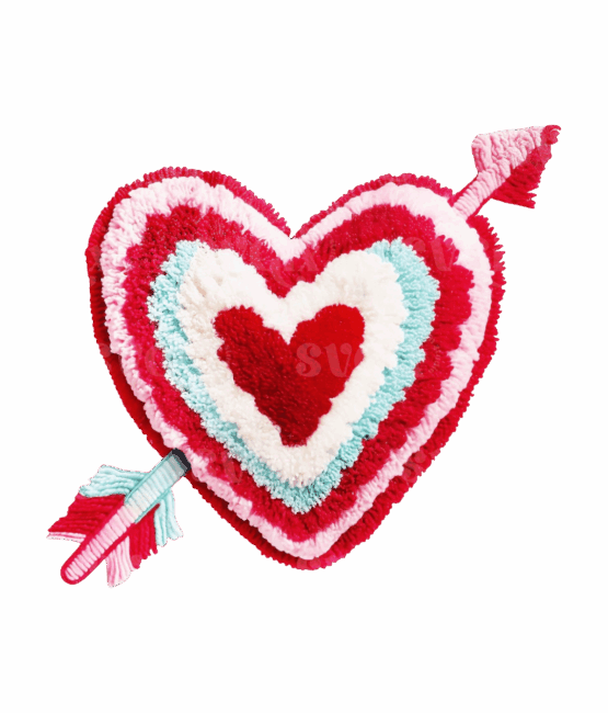 Faux heart valentine transfers