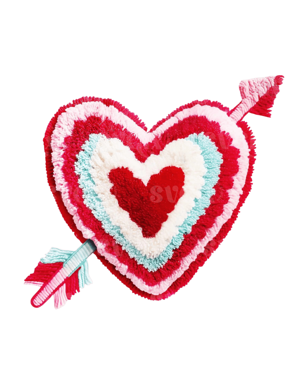 Faux heart valentine transfers