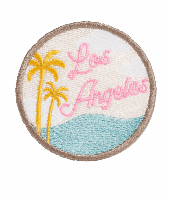 Round Los Angeles city iron on patches